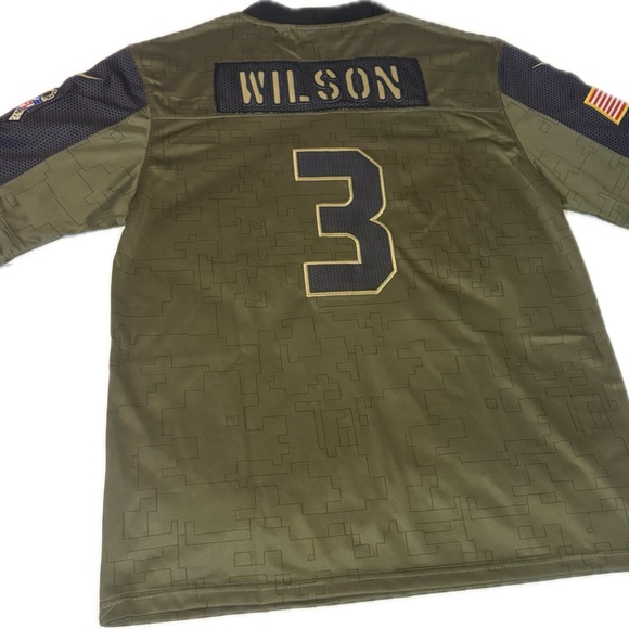 Russel Wilson Stitched Nike On Field Seahawks Jersey Size Large - Military - Picture 2 of 4